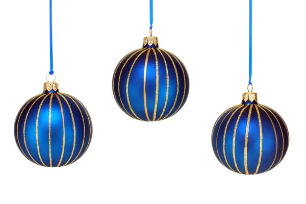 3 bellissimi ornamenti di Natale appesi — Foto Stock