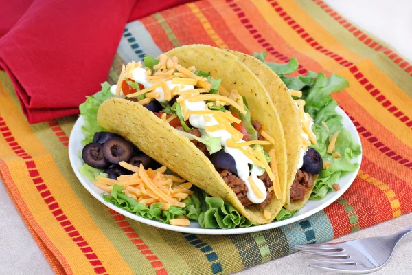 Meksykańskimi taco obiad — Zdjęcie stockowe