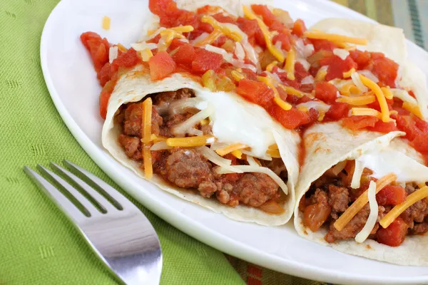 Mexicaanse rundvlees burrito — Stockfoto