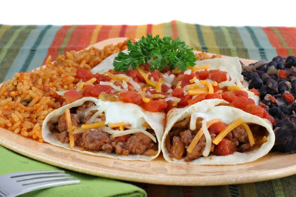Beef Burrito Abendessen lizenzfreie Stockfotos