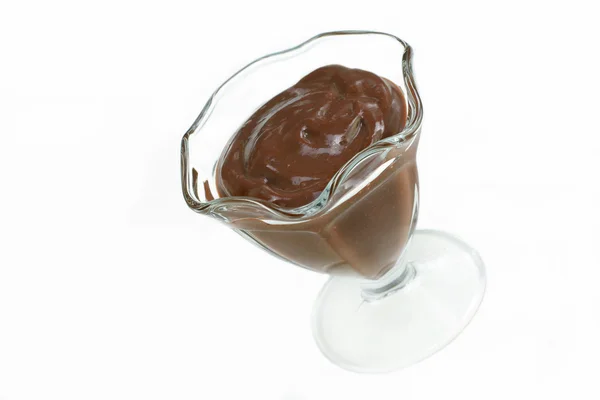 stock image Chocolate pudding on white