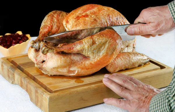 Жареная Турция вырезается — стоковое фото