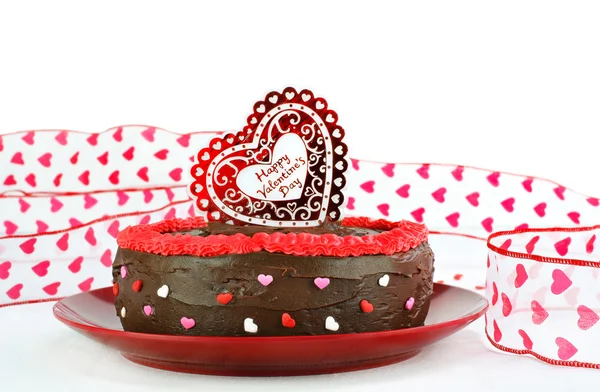 Sevgililer çikolatalı kek — Stok fotoğraf