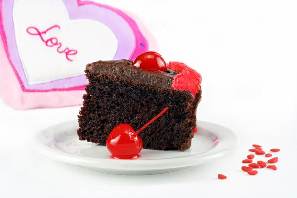 Ciasto czekoladowe i miłość — Zdjęcie stockowe