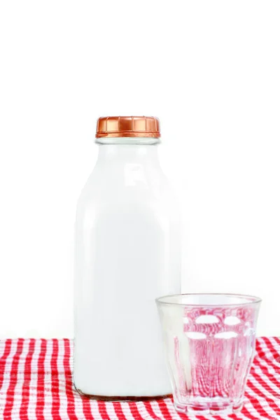 stock image Glass milk bottle of milk