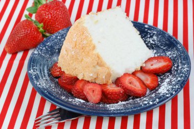 Angel Food Cake and Strawberries clipart