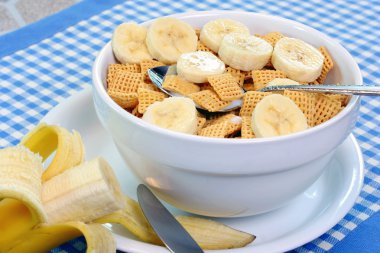 Corn cereal and bananas clipart