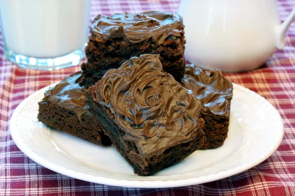 Brownie al cioccolato ghiacciato — Foto Stock