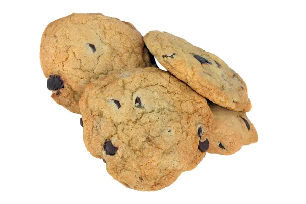 Geïsoleerde stapel van chocolade chip cookies — Stockfoto