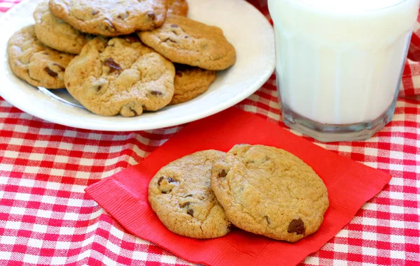 Fresh baked chocolate chip cookies — Stock Photo, Image