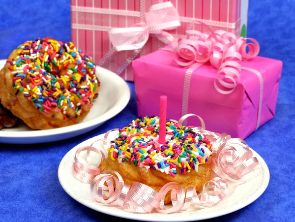 Festa de aniversário Donut — Fotografia de Stock