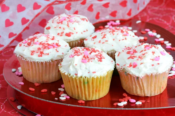 Cupcakes για ημέρα του Αγίου Βαλεντίνου — Φωτογραφία Αρχείου