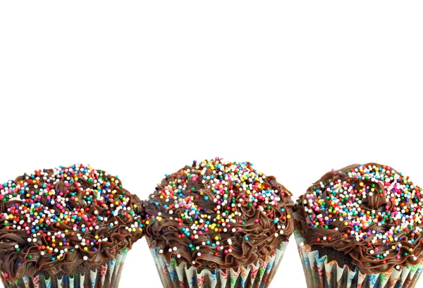 Chocolate cupcake borde inferior . —  Fotos de Stock
