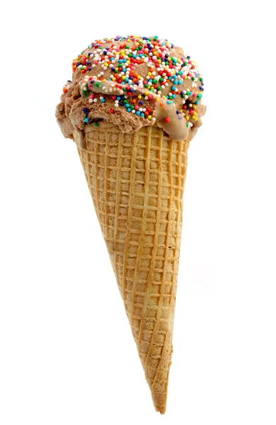 巧克力冰淇淋锥形 — 图库照片