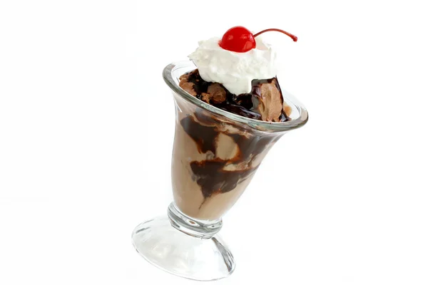 巧克力冰淇淋圣代 — 图库照片
