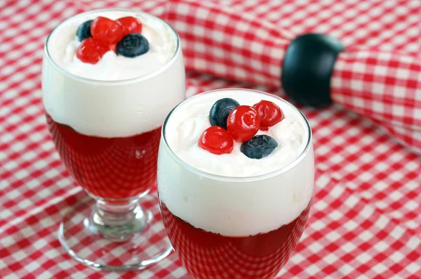 Red, White and Blue Gelatin — Stock Photo, Image