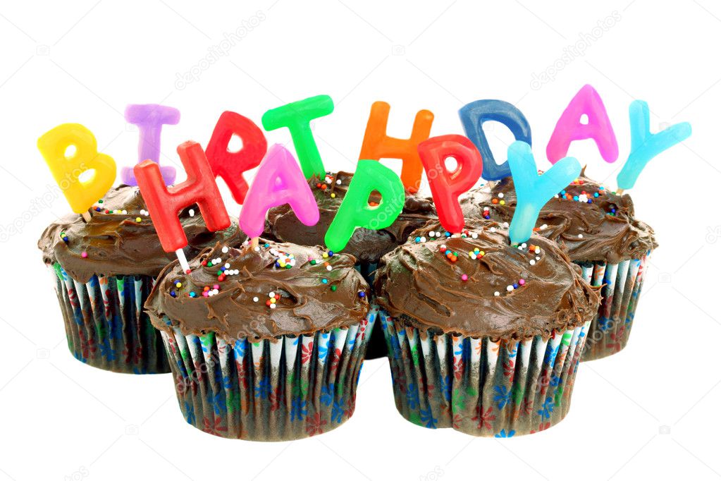Happy Birthday Chocolate Cupcakes Stock Photo by ©rojoimages 2845222