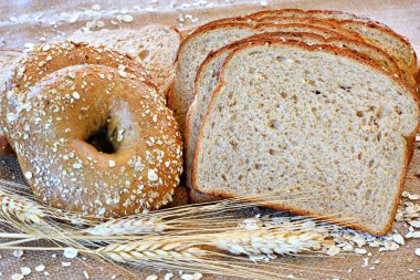 Healthy Oat Bagels and Breads clipart