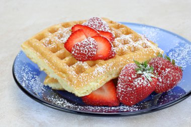 Homemade waffles with berries clipart