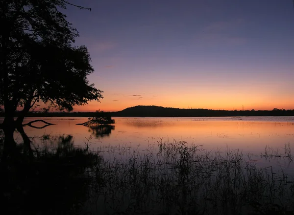 stock image Island Sri Lanka, sunset on lake