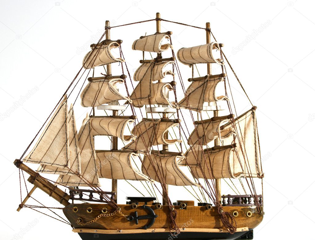 Souvenir copy of a sailing ship to sail