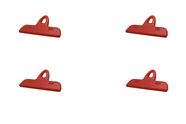 Pinzas de plástico rojas (clips de papel ) — Foto de Stock