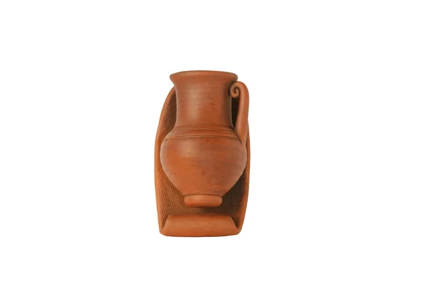 Small brown ceramic jug — Stock Photo, Image