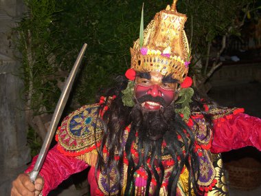 Geleneksel Endonezya dili (Bali) maske ve