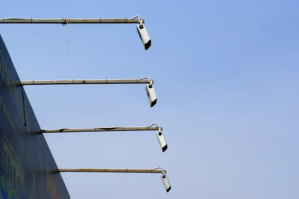 Lamps for the lighting of a billboard — Stock Photo, Image