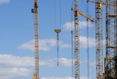 Elevating construction crane clipart