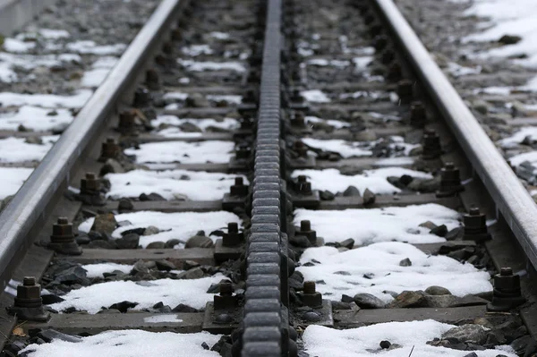 stock image A cog railway, pens and rails railway, rack-and-pinion railway