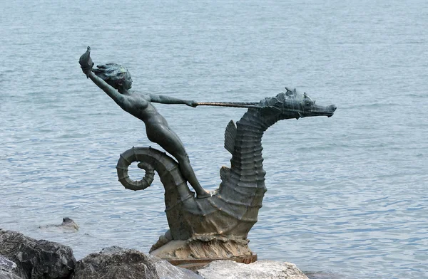 Vevey, Suisse, rive nord du lac Léman, sculpture — Photo