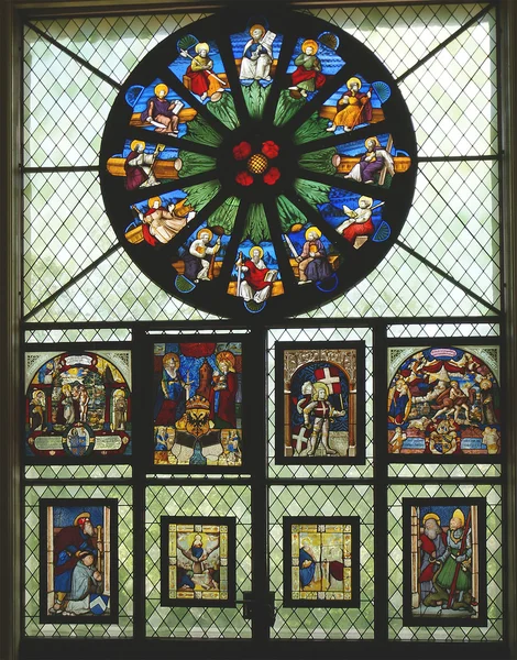 Switzerland, Geneva, stained glass in the museum of ceramics — Stock Photo, Image