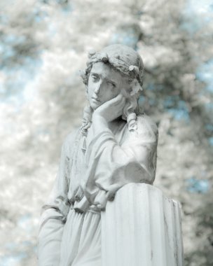 White statue in infrared look clipart