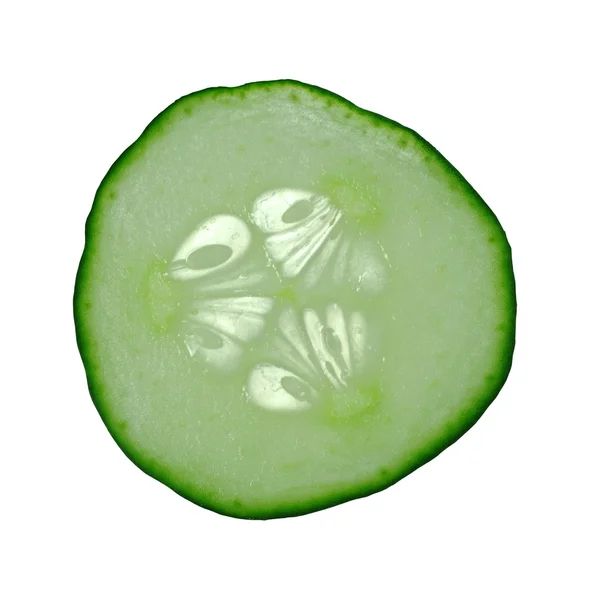 Macro-opname van een plakje komkommer — Stockfoto