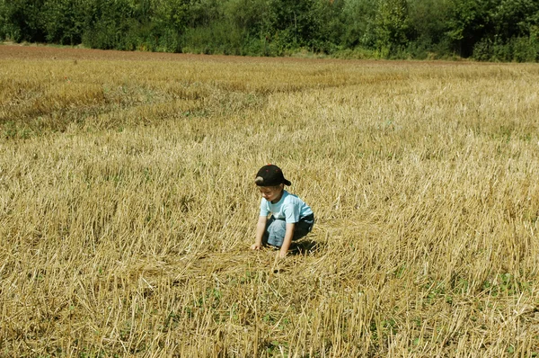 Enfant sur le terrain . — Photo