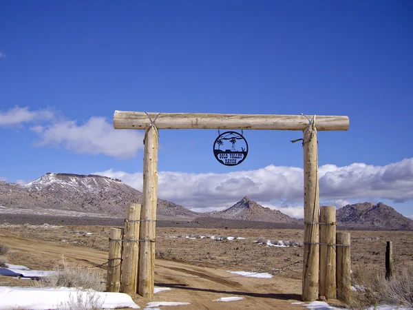 Desert Ranch in snow — Stock Photo, Image