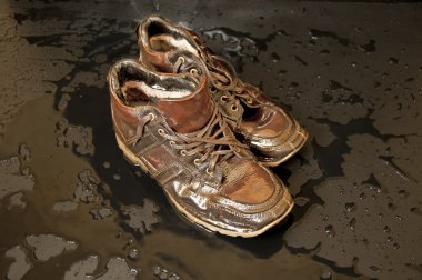 Wet shoes clipart