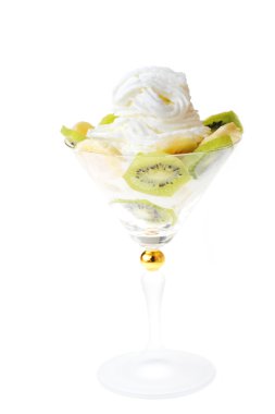 Fruit with whipped cream clipart