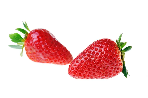 Zwei frische und schmackhafte Erdbeeren — Stockfoto