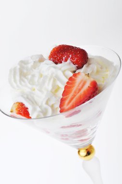 Strawberries with whipped cream clipart