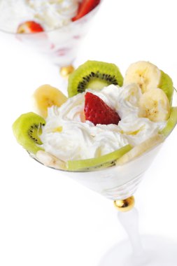 Fruit with whipped cream clipart