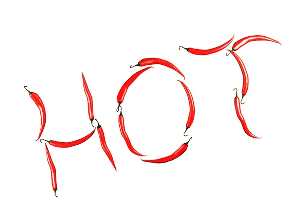 Hot peppers as word — Stock Photo, Image