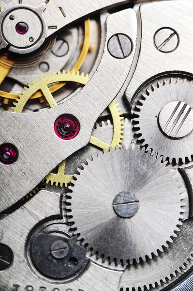 Watch gears close up