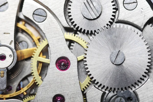 Staré hodinky gears zblízka — Stock fotografie