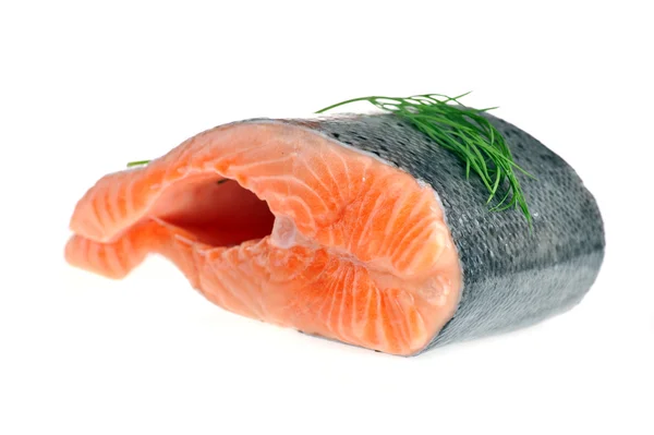 Pezzo di salmone con aneto — Foto Stock