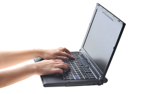 Frau und Laptop — Stockfoto