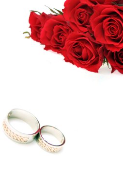 Red rose with rings clipart
