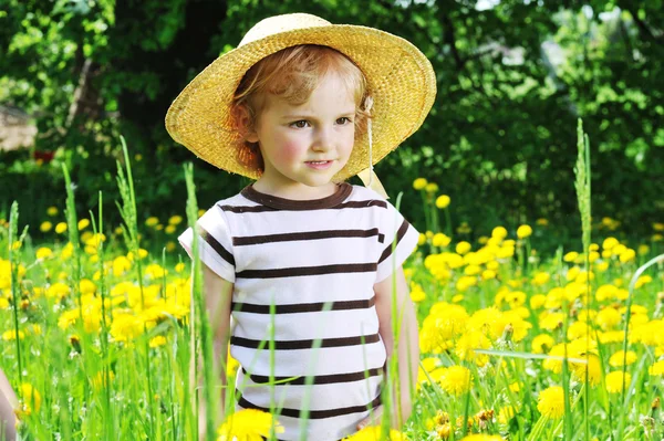 stock image Girl in blossoming field