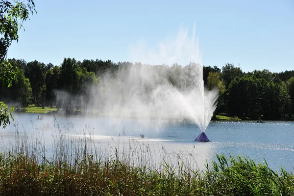 噴水の湖jezírko s fontánou — Stock fotografie